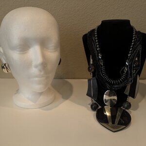 Vintage necklaces and earrings set, unique statement costume jewelry set